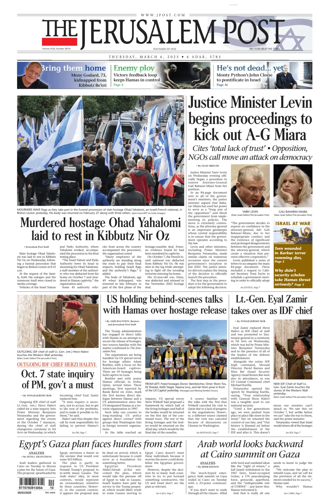 Prima-pagina-the jerusalem post-edizione-di-oggi-06-03-2025